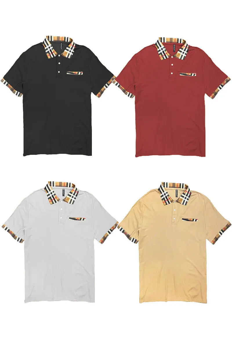 Checkered Detail Polo Online Clothing