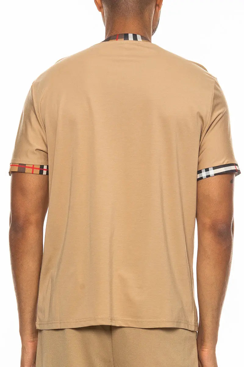 Checkered Detail Polo Online Clothing