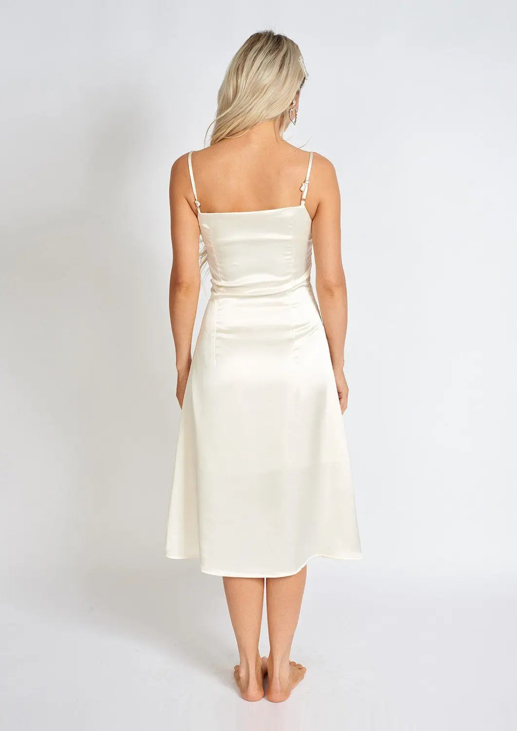 Léonie One Pearl Satin Slip Dress Online Clothing
