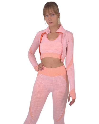 Trois Seamless Sports Jacket - Pink Online Clothing