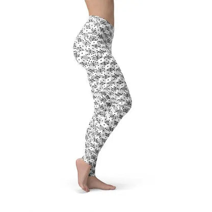 Womens Black and White Dice Leggings Online Clothing