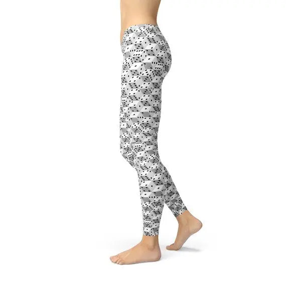 Womens Black and White Dice Leggings Online Clothing