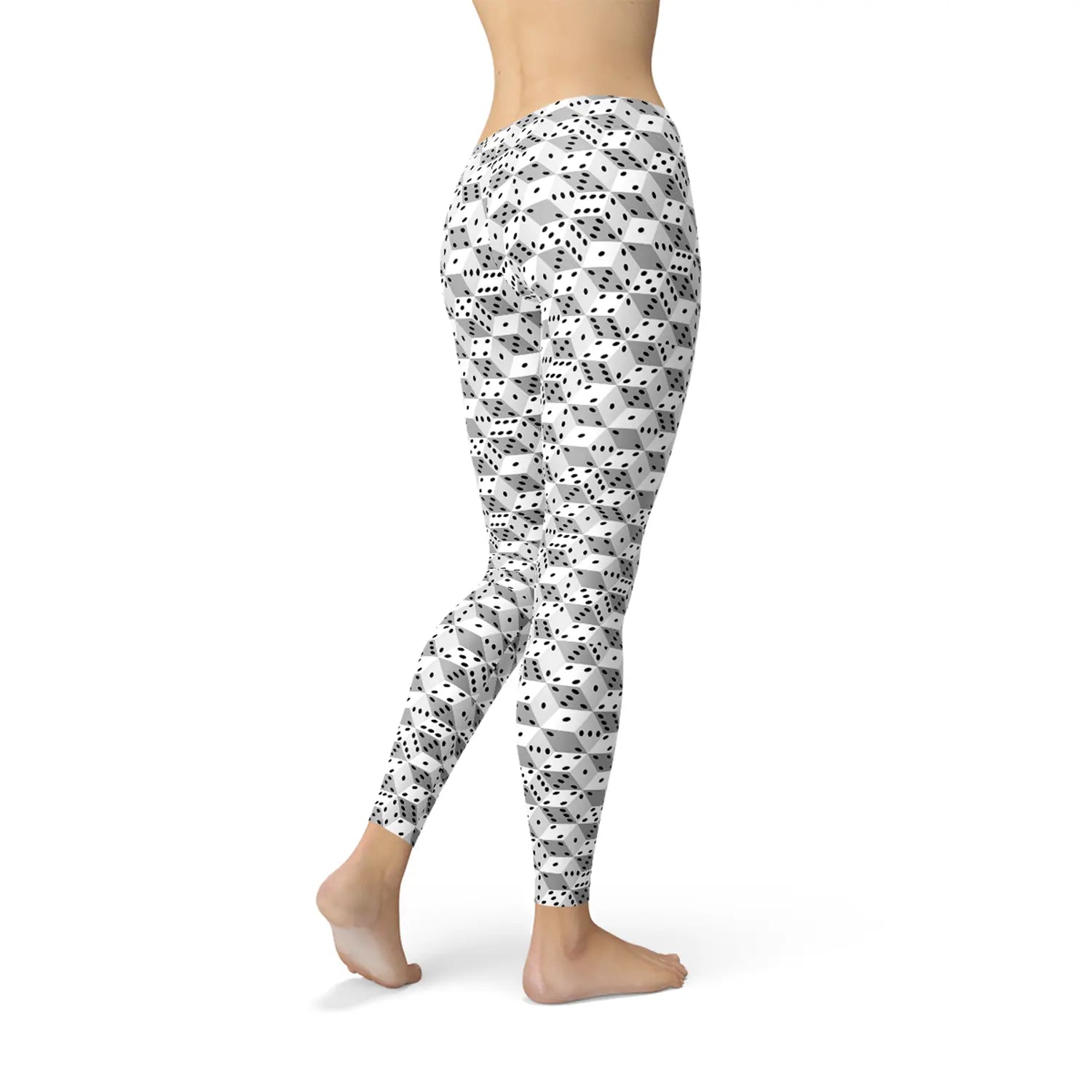 Womens Black and White Dice Leggings Online Clothing