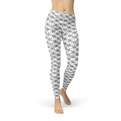 Womens Black and White Dice Leggings Online Clothing