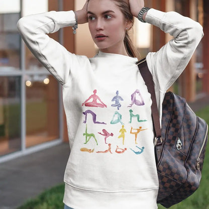 Yoga Theme Crewneck Sweatshirt Online Clothing