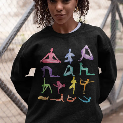 Yoga Theme Crewneck Sweatshirt Online Clothing