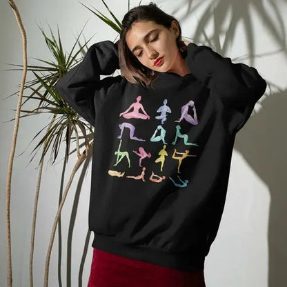 Yoga Theme Crewneck Sweatshirt Online Clothing