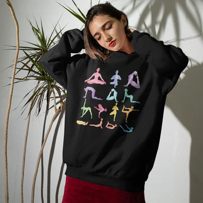 Yoga Theme Crewneck Sweatshirt Online Clothing
