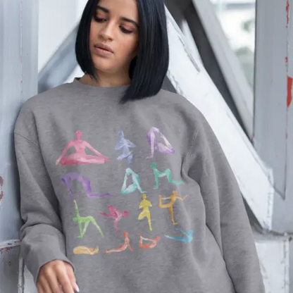 Yoga Theme Crewneck Sweatshirt Online Clothing
